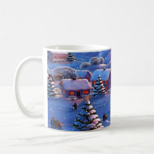 Mug Neige bleue vintage du pays des merveilles d'hiver