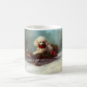 Mug Neige de Noël caniche hiver