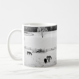 Mug Neige fraîche tombée au ranch du cheval