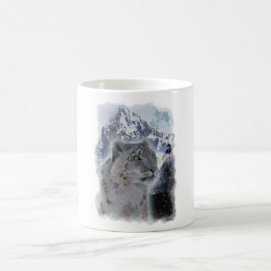 Mug NEIGE LEOPARD Espèces menacées de Gros Chat