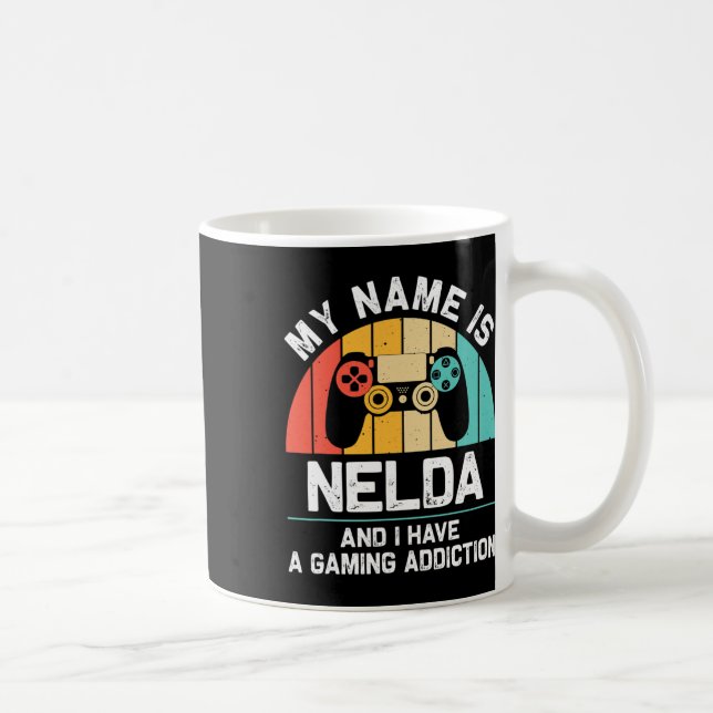 Mug Nelda Gift Name Personalized Funny Gaming Geek Bir (Droite)