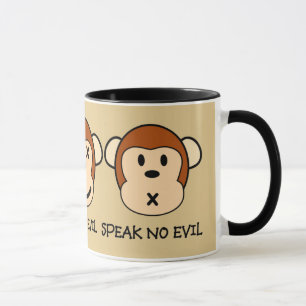 Mug N'entendez pas le design des singes malveillants