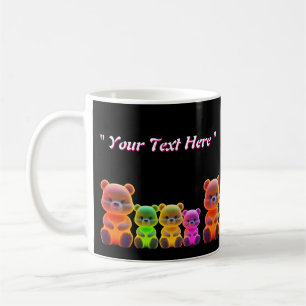 Mug Neon Bear Art numérique de famille