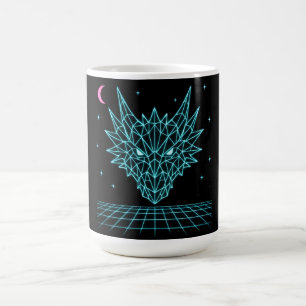 Mug Neon Dragon Synthwave – Bête de feu rétro