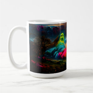 Mug Neon Ghosts dans un paysage d'Imaginaire hanté