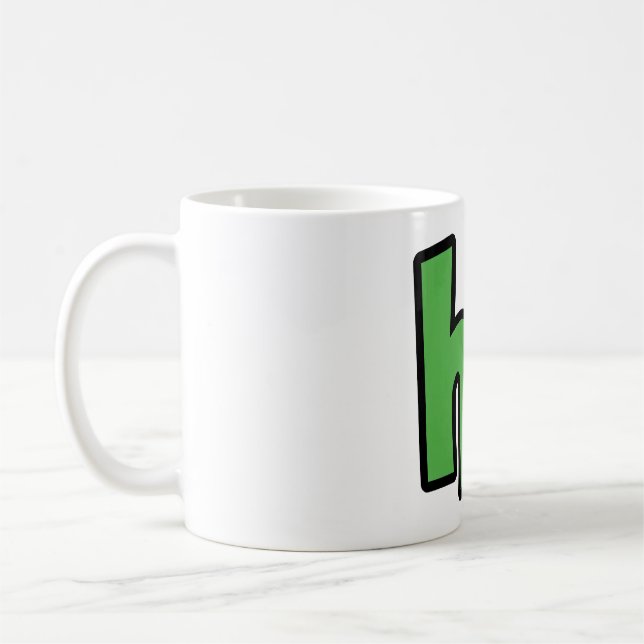 Mug Neon Hello, Heart Included 🌿 Glow-in-the-Dark "Hi (Gauche)