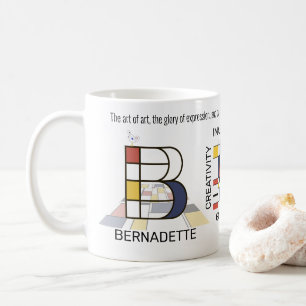 Mug Neoplasticisme Art Monogramme Stylish. Lettre B