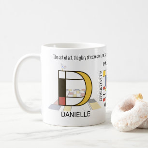 Mug Neoplasticisme Art Monogramme Stylish. Lettre D
