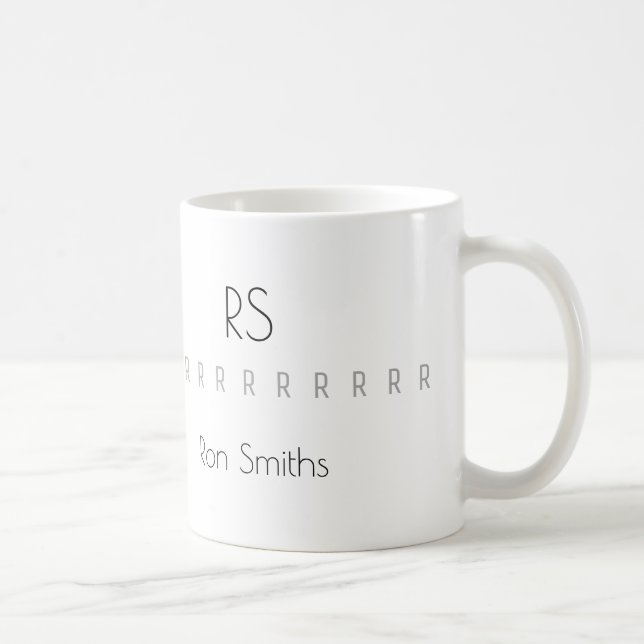 Mug nettoyer le monogramme (nom + initiales) (Droite)