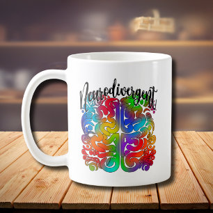 Mug Neurodivergent Rainbow Cerveau pour l'acceptation 