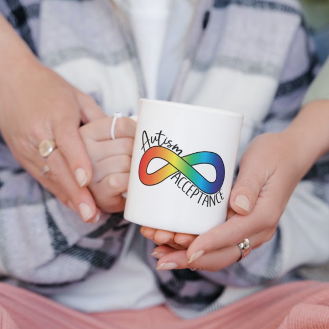 Mug Neurodiversité Acceptation de l'autisme Arc-en-cie (Créateur téléchargé)