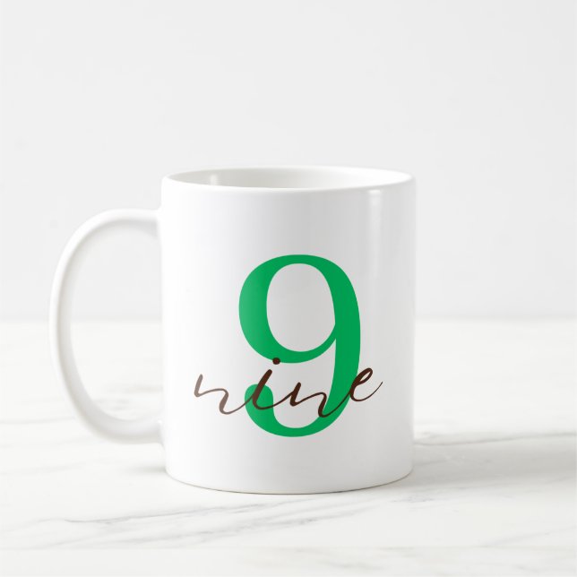 Mug Neuvième anniversaire (9 ans) avec personnalisatio (Gauche)
