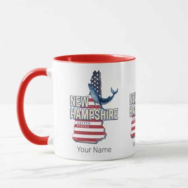 Mug New Hampshire États-Unis Retro State Map (Gauche)