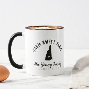 Mug New Hampshire Farm Sweet Farm Famille Monogramme M