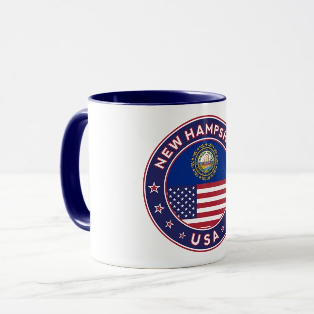 Mug New Hampshire, New Hampshire sticker, (Devant gauche)
