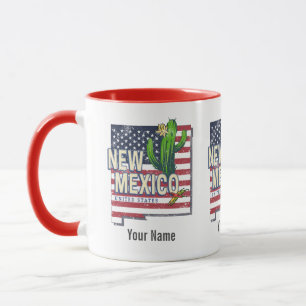 Mug New Mexico State États-Unis Carte Vintage USA
