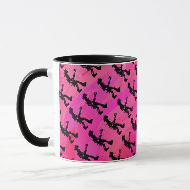 Mug New York Boogie Nights Guitare Hot Pink (Gauche)