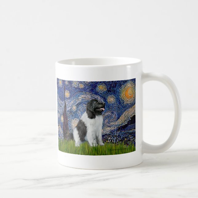 Mug Newfie Landseer - Nuit étoilée (Droite)