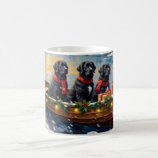 Mug Newfoundland Dog Christmas Boat Holiday (Centre)