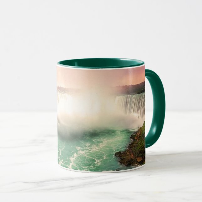 Mug Niagara Falls, Canada coucher de soleil stylisé (Devant droit)