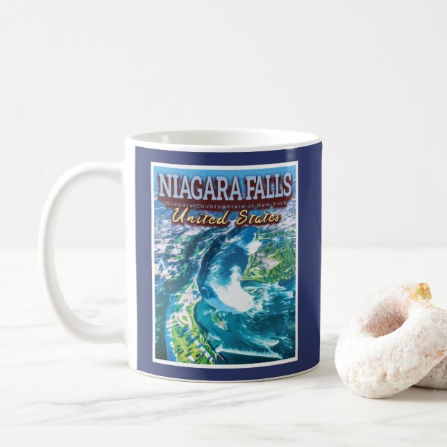 MUG NIAGARA TOMBE - NIAGARA NEW YORK ÉTATS-UNIS (Avec donut)