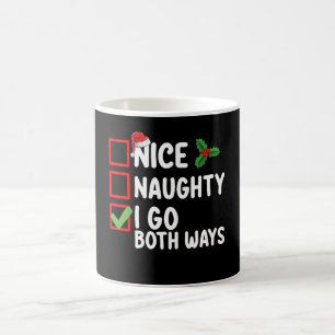 Mug Nice Naughty I Go Les deux façons Liste de Noël