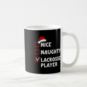 Mug Nice Naughty Lacrosse Liste des joueurs Noël Père