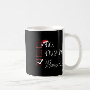 Mug Nice Naughty Left Unsupervised Christmas List Sant