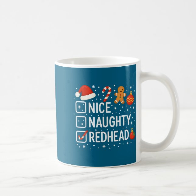 Mug Nice Naughty Redhead Funny Christmas Quote  (Droite)