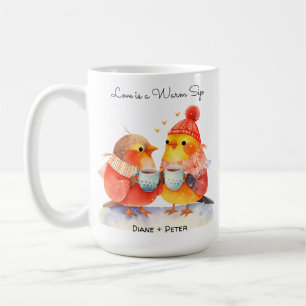 Mug Niché dans l'amour de mignons oiseaux Romance Cart