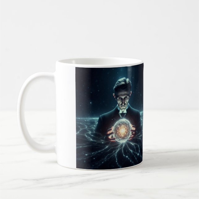 Mug Nicola Tesla Caneca de Café (Gauche)