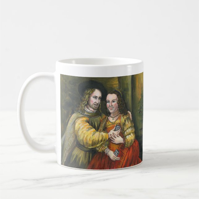 Mug Nicolas Cage, peinture de Rembrandt, bande de (Gauche)