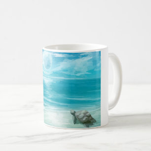 Mug Nidification de la tortue de mer de l'aquarelle
