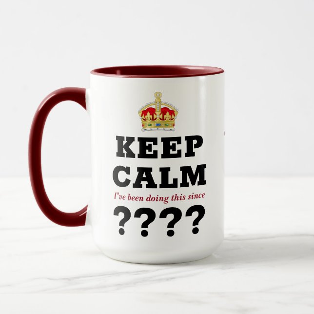 Mug N'importe quelle année Calme Ajouter un message Ja (Gauche)