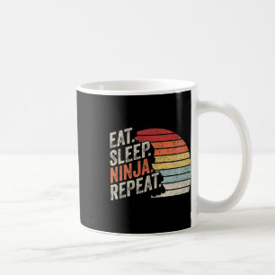 Mug Ninja Retro Vintage Manger Sleep Ninja Karate Répé