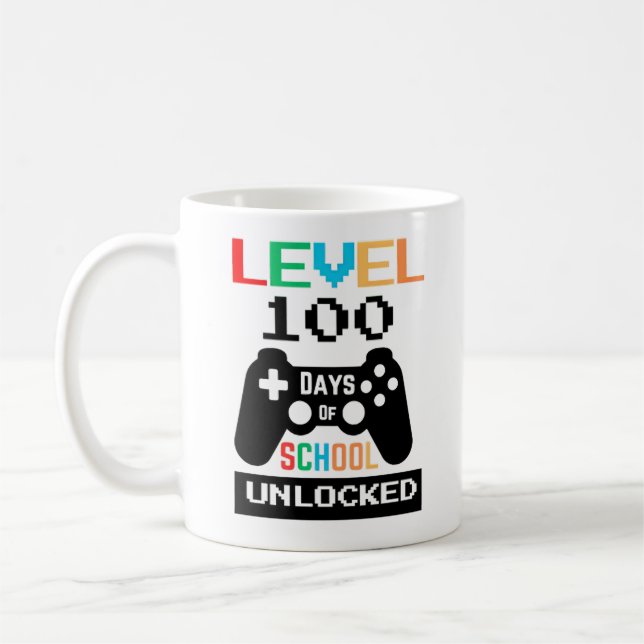 Mug Niveau 100 jours d'école déverrouillé (Gauche)