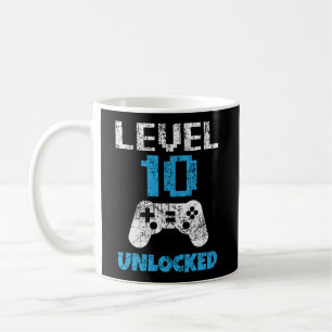 Mug Niveau 10 Amusants Déverrouillés 10E Anniversaire 