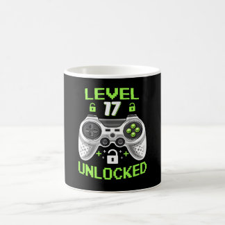 Mug Niveau 17 Déverrouillé Cadeau Anniversaire 17 Ans