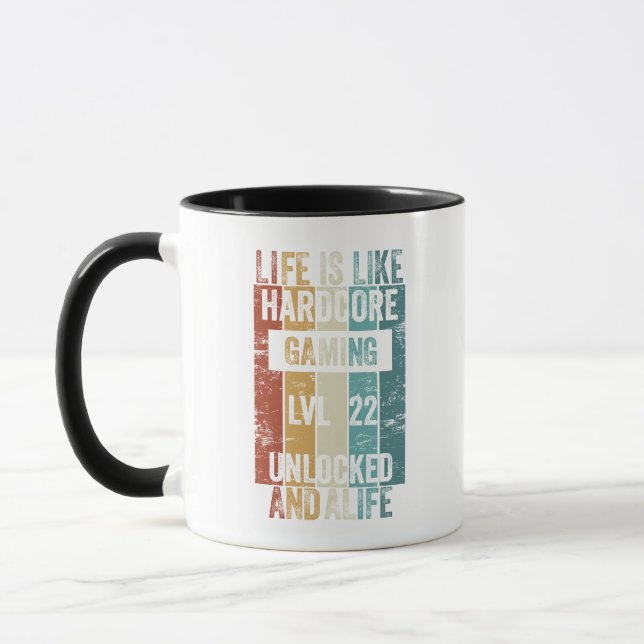 Mug Niveau 22 Life est like hardcore gaming (Gauche)