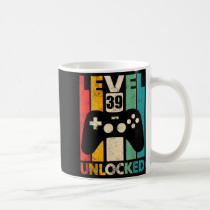 Mug Niveau 39 débloqué jeu vidéo rétro anniversaire 39