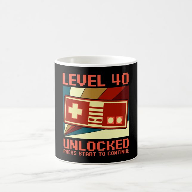 Mug NIVEAU 40 NON VERROUILLÉ 40 Jeu cadeau d'anniversa (Centre)