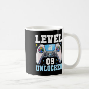 Mug Niveau 9 Débloqué Jeu Vidéo 9e Anniversaire Garçon