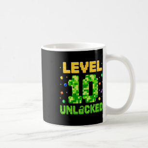 Mug Niveau drôle 10 débloqué 10e anniversaire Gamer Pi