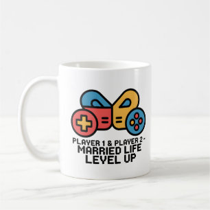 Mug Niveau supérieur de l'art du joueur 1 et 2 mariés