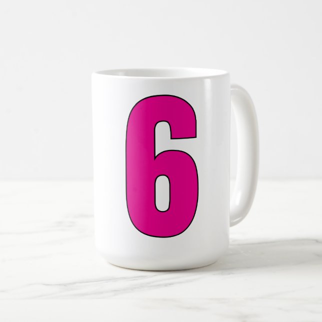Mug No. 06 - Énoncé numérique élégant Art (Devant droit)