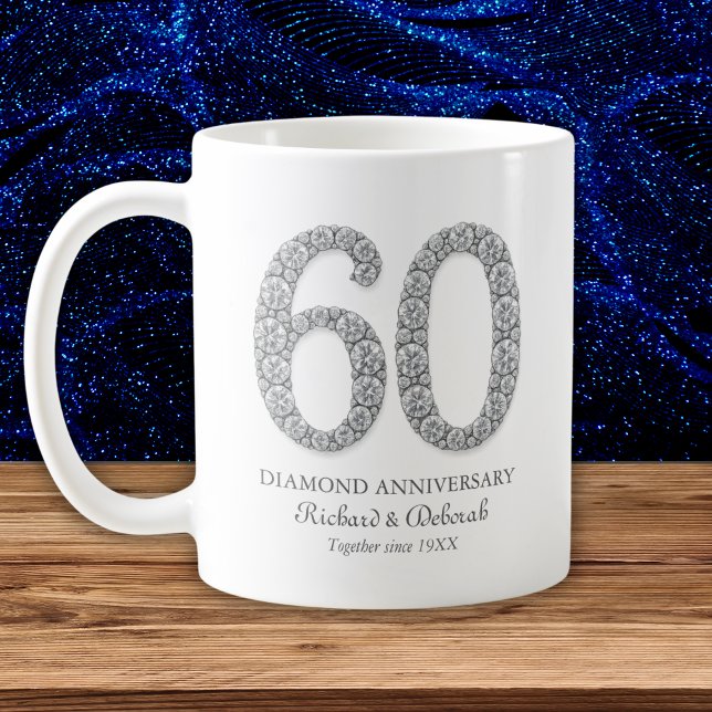 Mug Noces de diamant 60e anniversaire de mariage (Diamond 60th Wedding Anniversary Coffee Mug
)