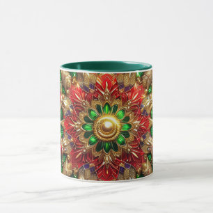 Mug NOËL ~ 3D ~ Rouge, Vert et Or ~