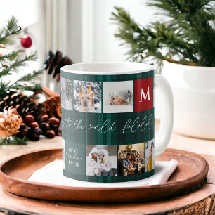 Mug Noël 8 photos grille meilleure grand-mère vert pla