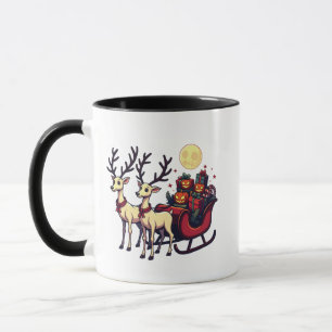 Mug Noël à Halloween Reindeer Citrouille présente