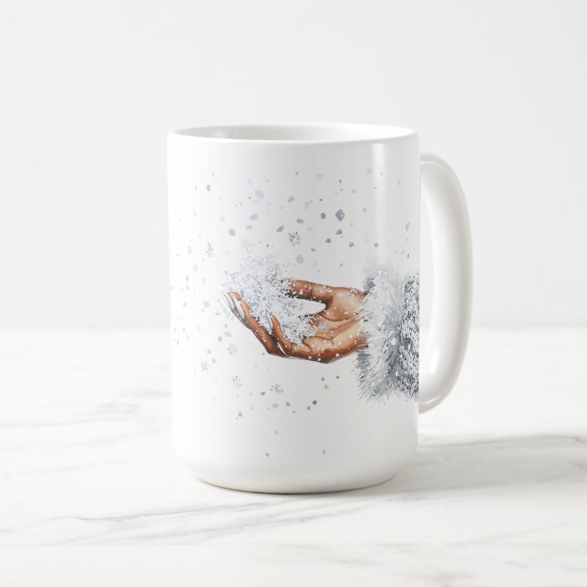 Mug Noël à la main d'argent (Devant droit)